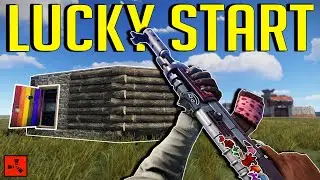 My LUCKIEST START Began With An UNLOCKED BASE! - Rust Solo Survival