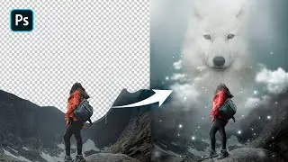 Fantasy Mountain Wolf Photo Manipulation in Photoshop