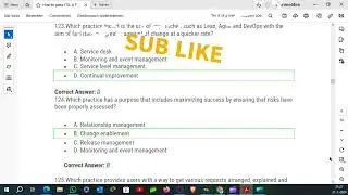How to pass ITIL 4 Foundation part 2, 2024  97 to 170 Questions with answers.