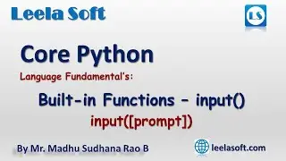 input function in python || reading the data from the keyboard || Core Python Tutorials by Madhu Sir