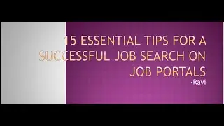15 Essential Tips for a Successful Job Search on Job Portals