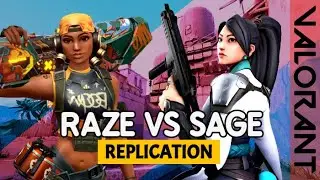 VALORANT gameplay [Replication mode] Raze vs Sage