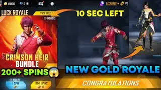 FREE FIRE NEW GOLD ROYALE BUNDLE UNBOXING || 200+ SPINS || FREE FIRE