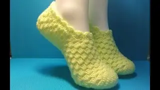 АЖУРНЫЕ ТАПОЧКИ КРЮЧКОМ 