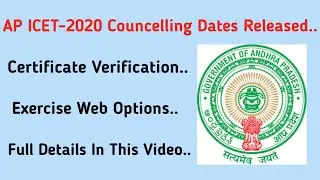 AP ICET 2020 Councelling Dates Released | Certificate Verification | Councelling | Web Options | TTW