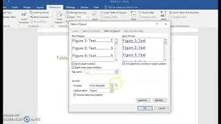 Table of Figures in Word 2016