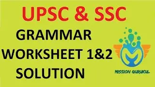 Answer sheet 1 and 2- English Grammar for various UPSC and SSC exams- [Lecture 6]