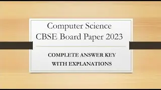 Computer Science Class 12 CBSE Board 2023 |  Answer Key |  CS 083 | Paper Solution | CSTech
