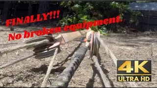 ***NEW*** #14 Pulling Stumps With Snatch Block And Tackle Pulleys and 14:1 Mechanical Advantage
