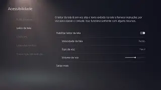 Como Desativar ou Ativar o Leitor de Tela no PS5