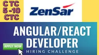 Zensar React / Angular Hiring Challenge | CTC 5 -10 LAKHS | Apply fast