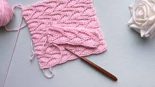 💥🌱 Crochet Brioche Stitch - Leaf Pattern