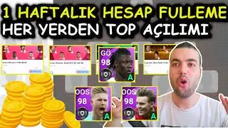 1 HAFTALIK HESABI FULLEME ! HER YERDEN TOP AÇARAK NE KADAR GÜÇLENİR 2 (Pes 2021 Mobile)