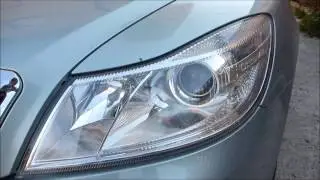 Changing headlight beam bulb H7 Skoda Octavia 2, audio: English