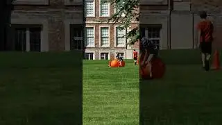 Space hopper fun at a National Trust House UK 