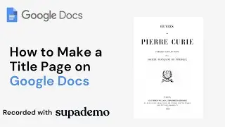 How to Make a Title Page on Google Docs