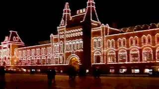 The clock strikes on the Spasskaya Tower of the Moscow Kremlin, RUSSIA
