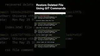 😎Try This GIT command 🗒️ for restore 🖥️your file