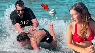 Primer Día de PLAYA con su SUEGRO + ¡Tiburón rescatado en la orilla!