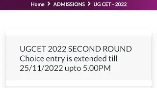 KCET 2022 SECOND ROUND CHOICE ENTRY DATE EXTENDED TILL 25/11/22