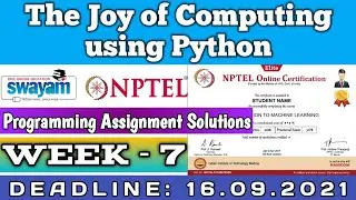 The Joy of Computing using Python | NPTEL | Week 7 | Programming Assignment 7 Solution | July 2021
