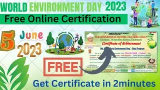 Free World Environment Day 2023 Certificate | World Environment Day 2023 | Free Certificate
