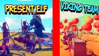 PRESENT ELF Team vs VIKING Team - Totally Accurate Battle Simulator TABS