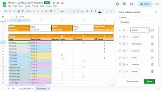 Vergo Construction Time Sheet Template in Google Sheets