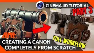 🎨 Texturing the Cannon for My UE Game in C4D! 🎮 | PART 3 - UVs & Substance