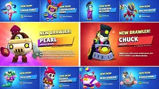PEARL & CHUCK + ALL NEW SKINS UNLOCKING ANIMATION - Brawl Stars! #rangerranch