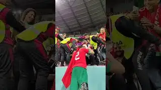 The Moment PSG and Morocco Star, Hakimi meets his Mum for a Kiss after Knocking out Spain #shorts