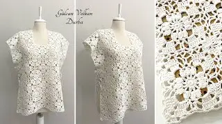 Yapımı Çok Kolay Örgü Motifli Panço Süveter Anlatımı - Sakura Süveter Modeli 🌸