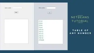 NetBeans tutorial :  table of any number