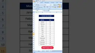 Calculate DAYs in Month in excel #excelbasics #shorts