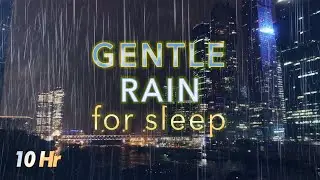Gentle rain for sleep. The night rain is soothing. The insomnia goes away. 10 hours rain sounds.