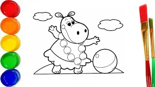 Gippo Gloria Drawing for kids | How to Draw Gloria from Madagaskar