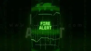 FIRE ALERT   Retro CRT green screen glitch text animation