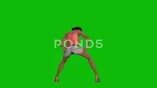 Black Girl Twerking Green Screen  Animation