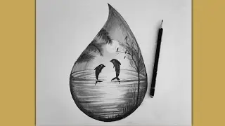 Easy Beautiful Drawing in Drop - Easy Pencil Drawing For Beginners
