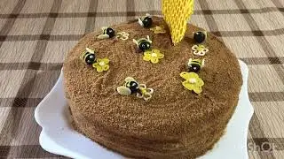 🍯Медовик за 30 минут без раскатки коржей! Со сметанным кремом на варёной сгущёнке