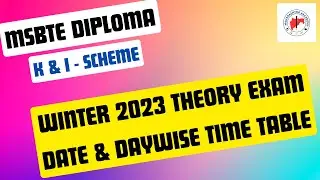 MSBTE Diploma Winter 2023 Theory Exam Time Table Revealed/MSBTE Exam Latest Update 2023.