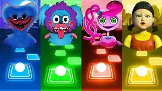 Huggy Wuggy vs PJ Pug-A-Pillar vs Mommy Long Legs vs Squid Game - Tiles Hop