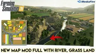 FS 20 New Map Mod full with New River, Grassland download.