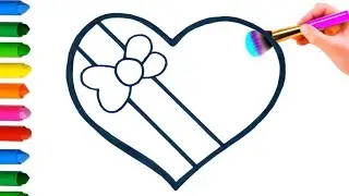 APPRENDRE À DESSINER ET COLORIER COEUR fleur & Comment dessiner coeur