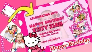 HOW TO MAKE HELLO KITTY INVITATION CARD