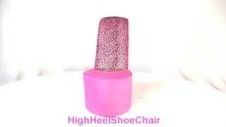 Child Size Pink Leopard High Heel Shoe Chair
