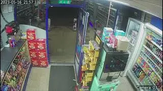 Thieves blow up four cash machines and are seen passing through Manchester Airport