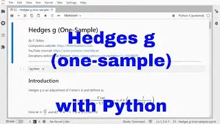 Python - Hedges g (one-sample)