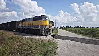 Sugar Train at Country Railroad Crossing