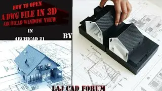 ARCHICAD 25: 2D view (DWG file) in 3D window view.